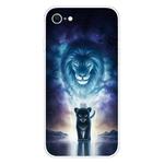 For iPhone SE 2022 / SE 2020 / 8 / 7 Coloured Drawing Pattern Highly Transparent TPU Protective Case(Lion)