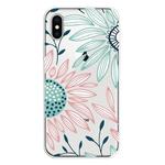 For iPhone X / XS Coloured Drawing Pattern Highly Transparent TPU Protective Case(Flower)