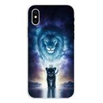 For iPhone X / XS Coloured Drawing Pattern Highly Transparent TPU Protective Case(Lion)