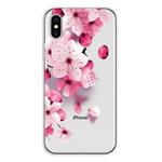 For iPhone X / XS Coloured Drawing Pattern Highly Transparent TPU Protective Case(Cherry Blossoms)