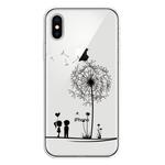 For iPhone X / XS Coloured Drawing Pattern Highly Transparent TPU Protective Case(Dandelion)