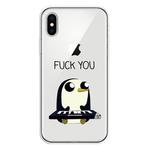 For iPhone XS Max Coloured Drawing Pattern Highly Transparent TPU Protective Case(Penguin)