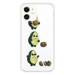 For iPhone 11 Coloured Drawing Pattern Highly Transparent TPU Protective Case(Avocado)