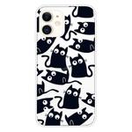 For iPhone 11 Coloured Drawing Pattern Highly Transparent TPU Protective Case(Black Cat)