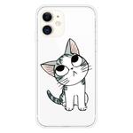 For iPhone 11 Coloured Drawing Pattern Highly Transparent TPU Protective Case(Cat)