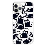 For iPhone 11 Pro Coloured Drawing Pattern Highly Transparent TPU Protective Case(Black Cat)