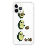 For iPhone 11 Pro Max Coloured Drawing Pattern Highly Transparent TPU Protective Case(Avocado)