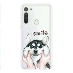 For Motorola G8 Coloured Drawing Pattern Highly Transparent TPU Protective Case(Pinch Dog)