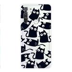 For Motorola G8 Coloured Drawing Pattern Highly Transparent TPU Protective Case(Black Cat)