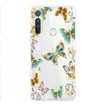 For Motorola G8 Coloured Drawing Pattern Highly Transparent TPU Protective Case(Golden Butterfly)