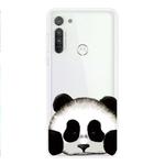 For Motorola G8 Power Coloured Drawing Pattern Highly Transparent TPU Protective Case(Panda)