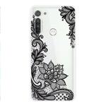 For Motorola G8 Power Coloured Drawing Pattern Highly Transparent TPU Protective Case(Black Rose)