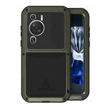 For Huawei P60 / P60 Pro / P60 Art LOVE MEI POWERFUL Metal Shockproof Life Waterproof Dustproof Phone Case(Army Green)