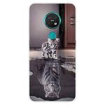 For Nokia 6.2 / 7.2 Coloured Drawing Pattern Highly Transparent TPU Protective Case(Cat Tiger)