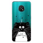 For Nokia 6.2 / 7.2 Coloured Drawing Pattern Highly Transparent TPU Protective Case(Black White Rat)