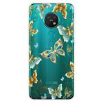 For Nokia 6.2 / 7.2 Coloured Drawing Pattern Highly Transparent TPU Protective Case(Golden Butterfly)