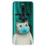 For Xiaomi Redmi 8 Coloured Drawing Pattern Highly Transparent TPU Protective Case(Mask Cat)