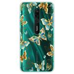 For Xiaomi Redmi 8 Coloured Drawing Pattern Highly Transparent TPU Protective Case(Golden Butterfly)