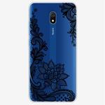 For Xiaomi Redmi 8A Coloured Drawing Pattern Highly Transparent TPU Protective Case(Black Rose)
