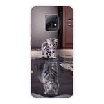 For Xiaomi Redmi 10X 5G Coloured Drawing Pattern Highly Transparent TPU Protective Case(Cat Tiger)