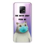 For Xiaomi Redmi 10X 5G Coloured Drawing Pattern Highly Transparent TPU Protective Case(Mask Cat)