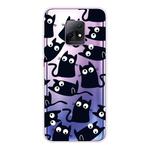 For Xiaomi Redmi 10X 5G Coloured Drawing Pattern Highly Transparent TPU Protective Case(Black Cat)
