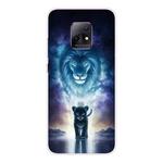 For Xiaomi Redmi 10X 5G Coloured Drawing Pattern Highly Transparent TPU Protective Case(Lion)