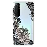 For Xiaomi Mi Note 10 Lite Coloured Drawing Pattern Highly Transparent TPU Protective Case(Black Rose)