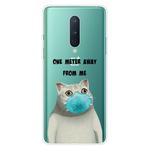 For OnePlus 8 Coloured Drawing Pattern Highly Transparent TPU Protective Case(Mask Cat)