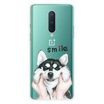 For OnePlus 8 Coloured Drawing Pattern Highly Transparent TPU Protective Case(Pinch Dog)