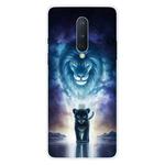 For OnePlus 8 Coloured Drawing Pattern Highly Transparent TPU Protective Case(Lion)