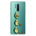 For OnePlus 8 Pro Coloured Drawing Pattern Highly Transparent TPU Protective Case(Avocado)