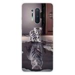 For OnePlus 8 Pro Coloured Drawing Pattern Highly Transparent TPU Protective Case(Cat Tiger)