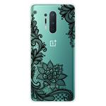 For OnePlus 8 Pro Coloured Drawing Pattern Highly Transparent TPU Protective Case(Black Rose)