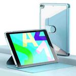 For iPad 10.2 2021 / 2020 / 2019 Clear 360 Rotation Stand Smart Leather Tablet Case(Baby Blue)