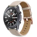 For Garmin Venu / SQ / SQ2 / Venu 2 Plus 20mm Rose Gold Buckle Genuine Leather Watch Band(Apricot)