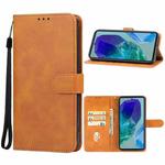 For Samsung Galaxy M55 Leather Phone Case(Brown)
