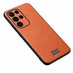 For Samsung Galaxy S23 Ultra 5G SULADA Shockproof TPU + Handmade Leather Phone Case(Orange)