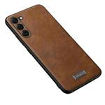For Samsung Galaxy S24+ 5G SULADA Shockproof TPU + Handmade Leather Phone Case(Brown)