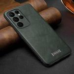 For Samsung Galaxy S25 Ultra 5G SULADA Shockproof TPU Hybrid Handmade Leather Phone Case(Green)