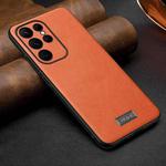 For Samsung Galaxy S25 Ultra 5G SULADA Shockproof TPU Hybrid Handmade Leather Phone Case(Orange)