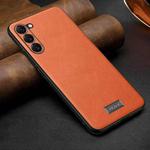 For Samsung Galaxy S25+ 5G SULADA Shockproof TPU Hybrid Handmade Leather Phone Case(Orange)