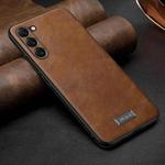 For Samsung Galaxy S25 5G SULADA Shockproof TPU Hybrid Handmade Leather Phone Case(Brown)