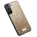 For Samsung Galaxy S25+ 5G SULADA Glittery TPU Hybrid Handmade Leather Phone Case(Gold)