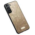For Samsung Galaxy S25 5G SULADA Glittery TPU Hybrid Handmade Leather Phone Case(Gold)