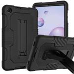 For Samsung Galaxy A 8.4 T307 Contrast Color Robot B2 Silicone Hybrid PC Tablet Case with Holder(Black)