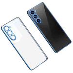 For Samsung Galaxy S23 5G SULADA Shockproof Plating TPU Transparent Phone Case(Blue)