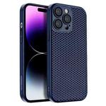 For iPhone 14 Pro Max Honeycomb Radiating PC Phone Case(Blue)