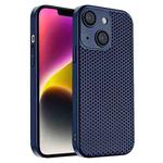 For iPhone 14 Plus Honeycomb Radiating PC Phone Case(Blue)