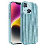 For iPhone 14 Plus Honeycomb Radiating PC Phone Case(Sky Blue)